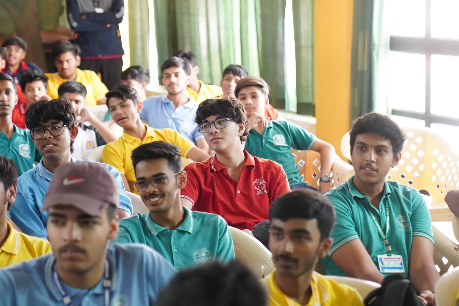 Students listening together during a school session